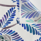 Happy Sloth - Tropical Blue Leaves Wall Tapestry Gallery Image 3