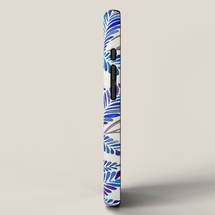 Happy Sloth - Tropical Blue Leaves iPhone Case Gallery Image 2