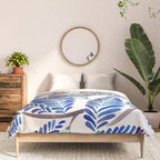 Happy Sloth - Tropical Blue Leaves Comforter Gallery Image 3