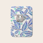 Happy Sloth - Tropical Blue Leaves Bath Mat Gallery Image 1