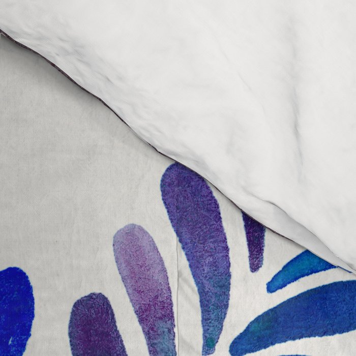 Happy Sloth - Tropical Blue Leaves Comforter Gallery Image 4