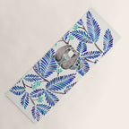 Happy Sloth - Tropical Blue Leaves Yoga Mat Gallery Image 1