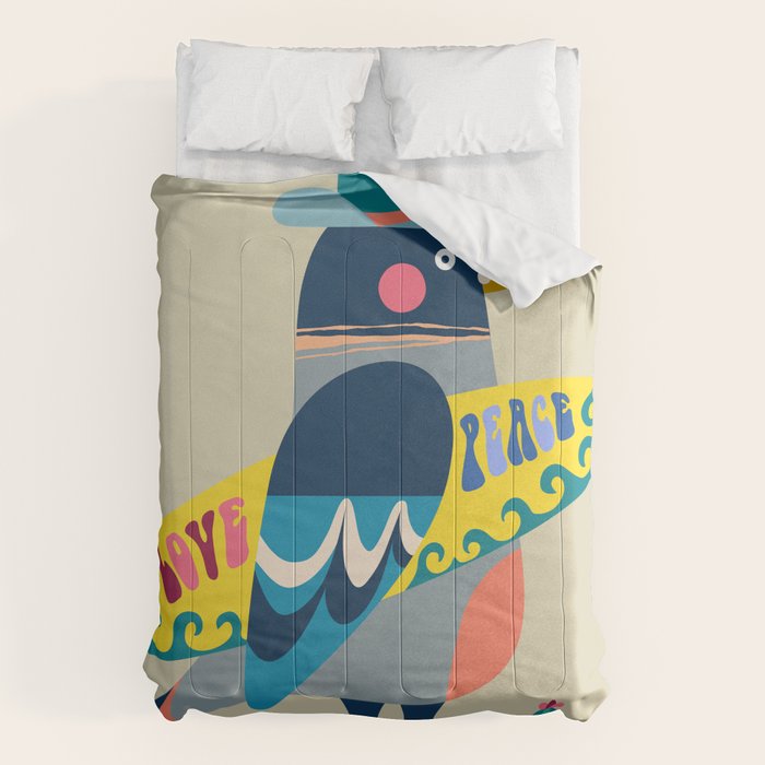 Surf Pigeon Comforter Gallery Image 1