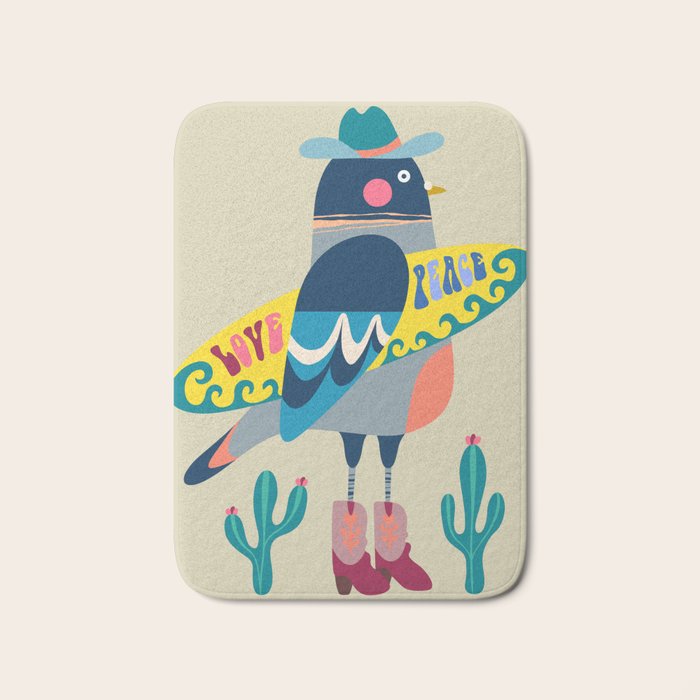 Surf Pigeon Bath Mat Gallery Image 1