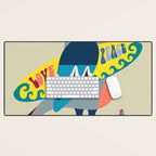 Surf Pigeon Desk Mat Gallery Image 1