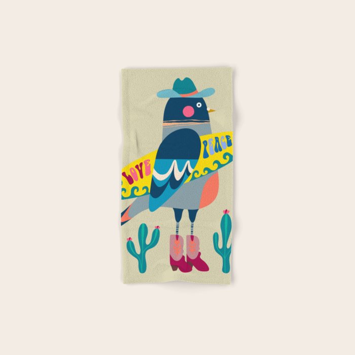 Surf Pigeon Bath Towel Gallery Image 1