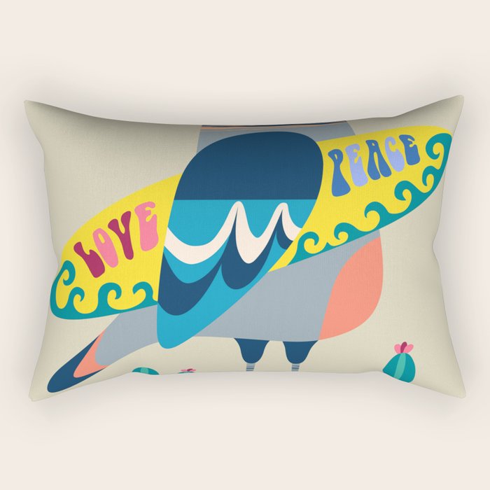 Surf Pigeon Rectangular Pillow Gallery Image 1