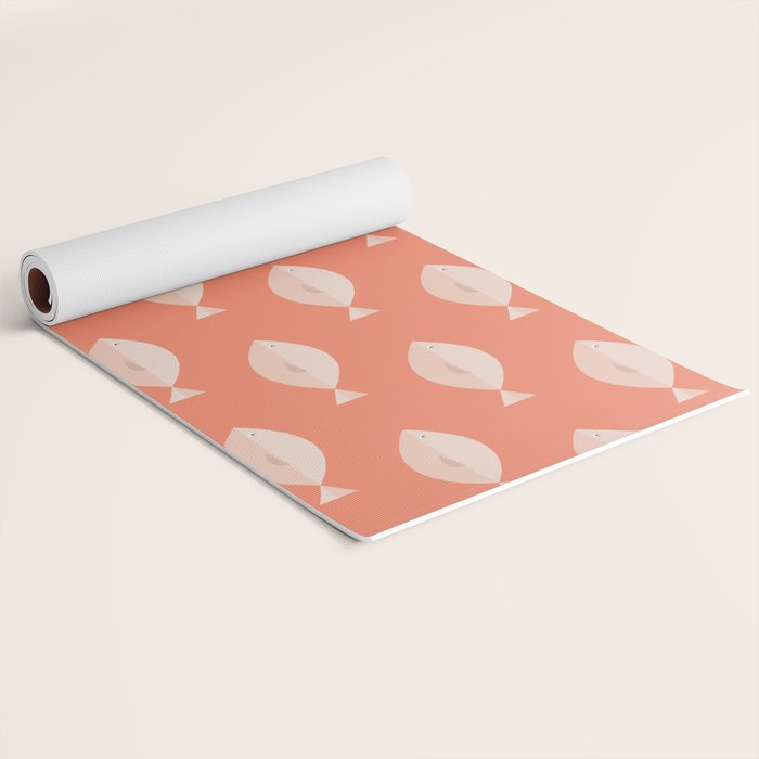 Sleepy Fish in Coral Blush Yoga Mat Gallery Image 2