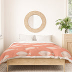 Sleepy Fish in Coral Blush Duvet Cover Gallery Image 3
