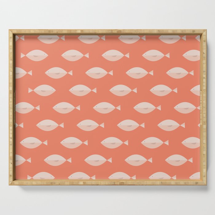 Sleepy Fish in Coral Blush Serving Tray Gallery Image 1
