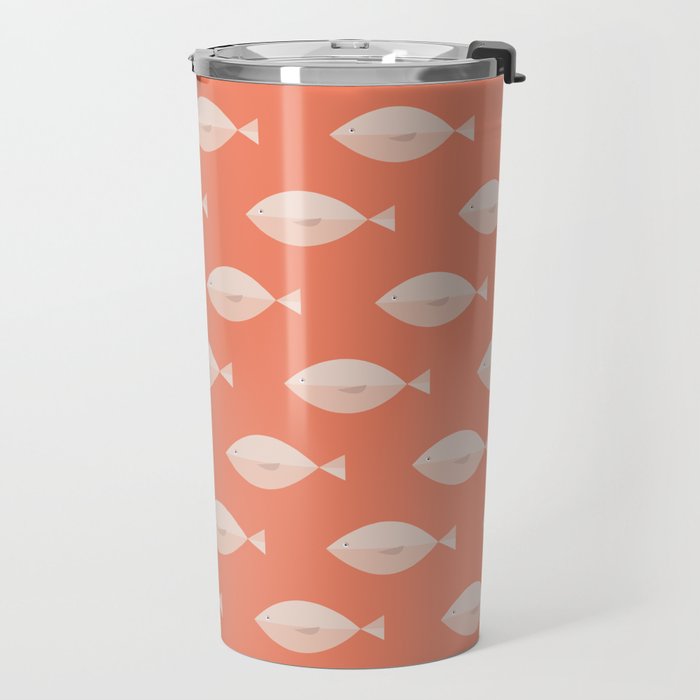 Sleepy Fish in Coral Blush Travel Mug Gallery Image 2