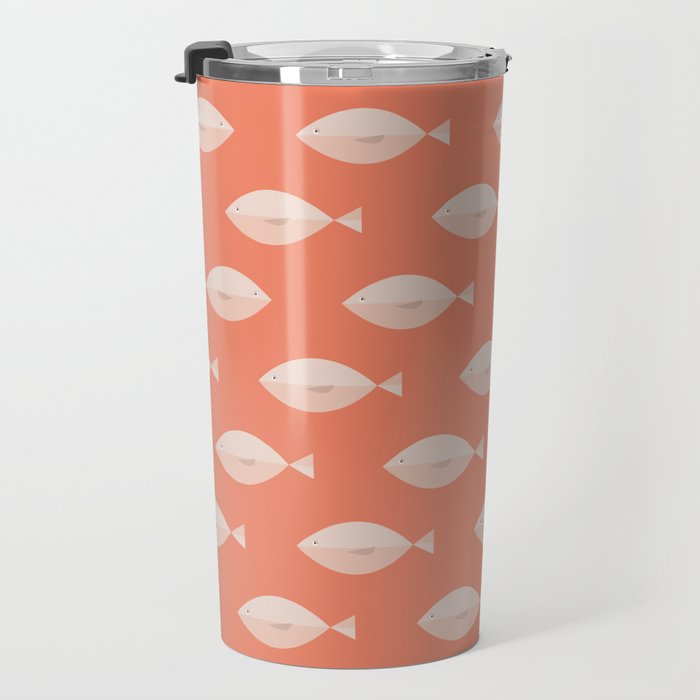 Sleepy Fish in Coral Blush Travel Mug Gallery Image 3