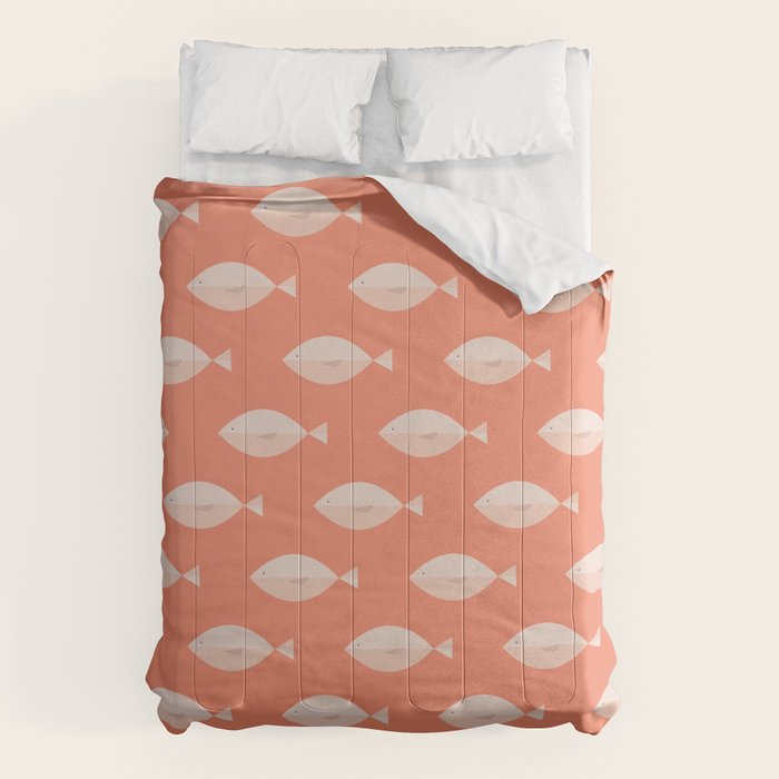 Sleepy Fish in Coral Blush Comforter Gallery Image 6