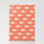 Sleepy Fish in Coral Blush Stationery Card Gallery Image 2