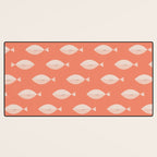 Sleepy Fish in Coral Blush Desk Mat Gallery Image 3