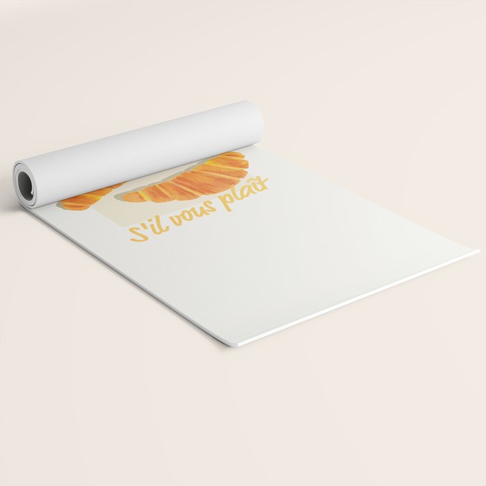 Croissants: Vintage Retro French Brunch Bakery Cafe Art Yoga Mat Gallery Image 2