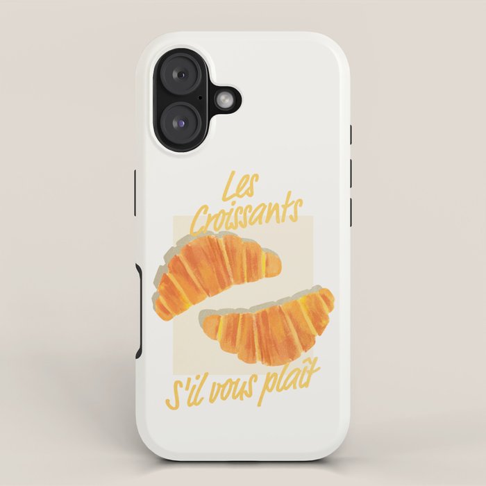 Croissants: Vintage Retro French Brunch Bakery Cafe Art iPhone Case Gallery Image 1