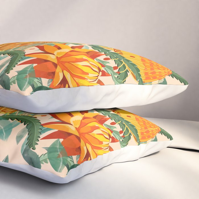 Botanical Australian natives orange on peach Pillow Sham Gallery Image 3