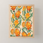 Botanical Australian natives orange on peach Mini Art Print Gallery Image 1