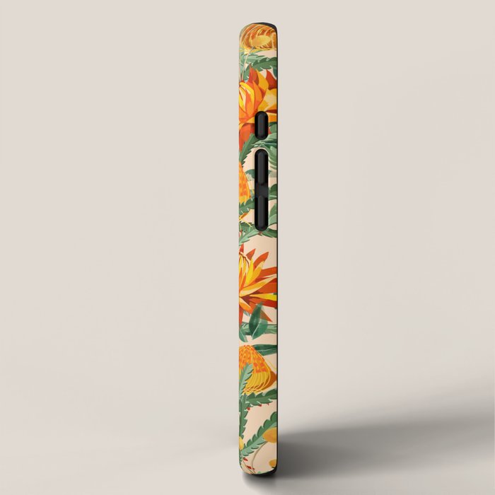 Botanical Australian natives orange on peach iPhone Case Gallery Image 2