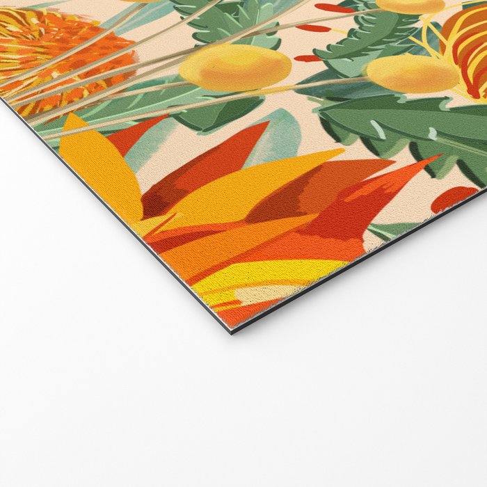 Botanical Australian natives orange on peach Welcome Mat Gallery Image 2