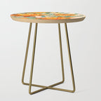 Botanical Australian natives orange on peach Side Table Gallery Image 1