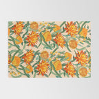 Botanical Australian natives orange on peach Rug Gallery Image 2