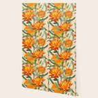 Botanical Australian natives orange on peach Wallpaper Gallery Image 2