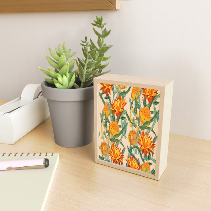 Botanical Australian natives orange on peach Mini Art Print Gallery Image 2