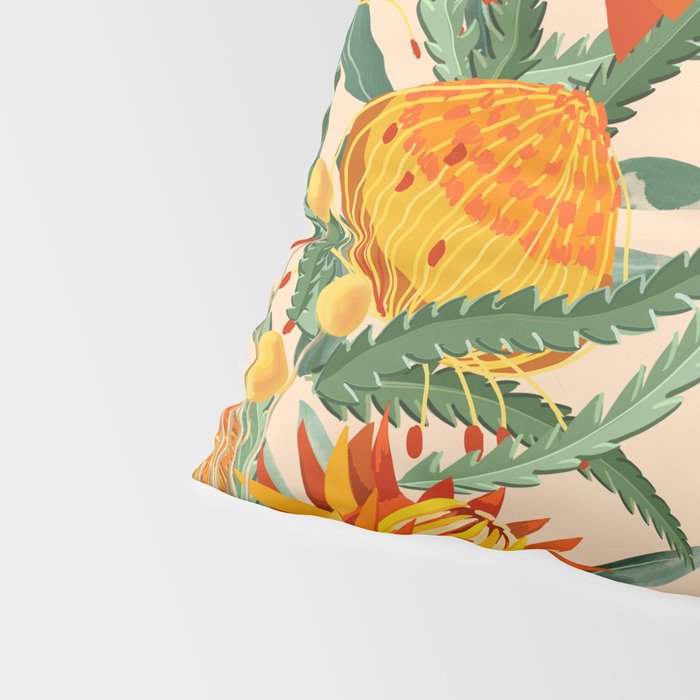 Botanical Australian natives orange on peach Pillow Sham Gallery Image 4