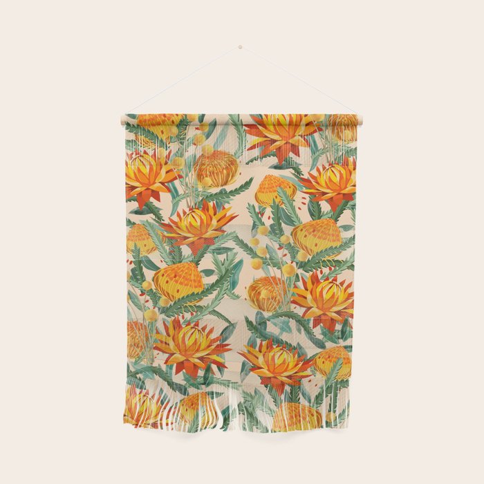 Botanical Australian natives orange on peach Wall Hanging Gallery Image 1