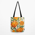 Botanical Australian natives orange on peach Tote Bag Gallery Image 2