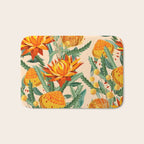 Botanical Australian natives orange on peach Bath Mat Gallery Image 1