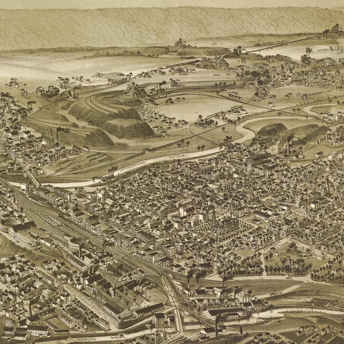 Vintage Pictorial Map of Scranton PA (1890) Coffee Mug Gallery Image 2
