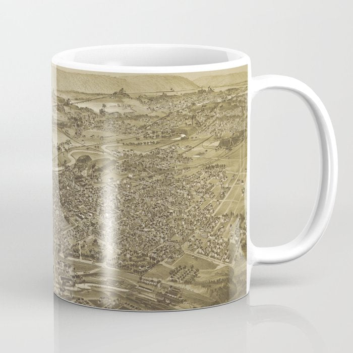 Vintage Pictorial Map of Scranton PA (1890) Coffee Mug Gallery Image 1