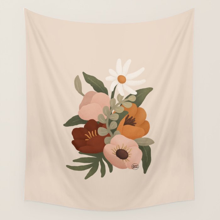 Gloria Floral Wall Tapestry Gallery Image 1