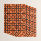 Retro 70s square mod flowers orange brown Wrapping Paper Gallery Image 3