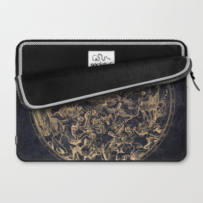 Vintage Constellations & Astrological Signs | Yellowed Ink & Cosmic Colour Laptop Sleeve Gallery Image 2