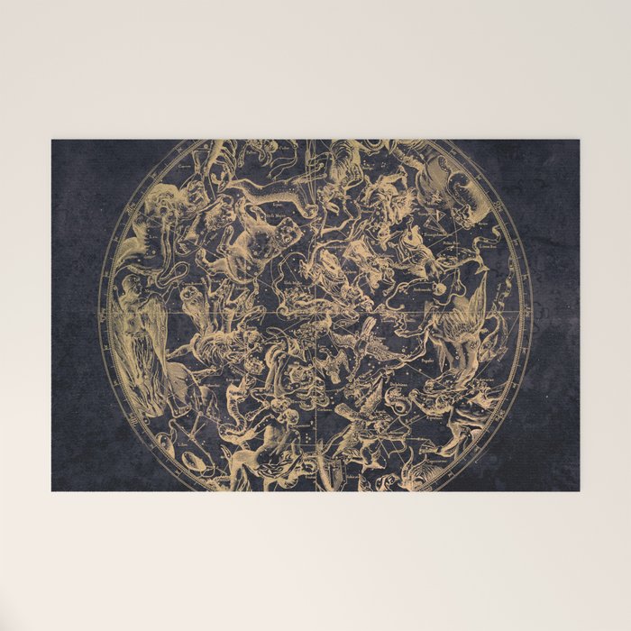 Vintage Constellations & Astrological Signs | Yellowed Ink & Cosmic Colour Welcome Mat Gallery Image 1