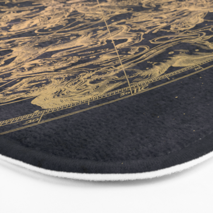 Vintage Constellations & Astrological Signs | Yellowed Ink & Cosmic Colour Bath Mat Gallery Image 3