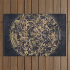 Vintage Constellations & Astrological Signs | Yellowed Ink & Cosmic Colour Outdoor Rug Gallery Image 1