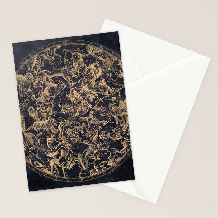 Vintage Constellations & Astrological Signs | Yellowed Ink & Cosmic Colour Stationery Card Gallery Image 2