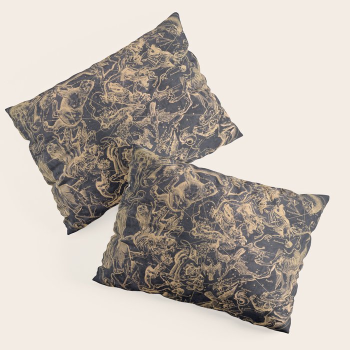 Vintage Constellations & Astrological Signs | Yellowed Ink & Cosmic Colour Pillow Sham Gallery Image 3