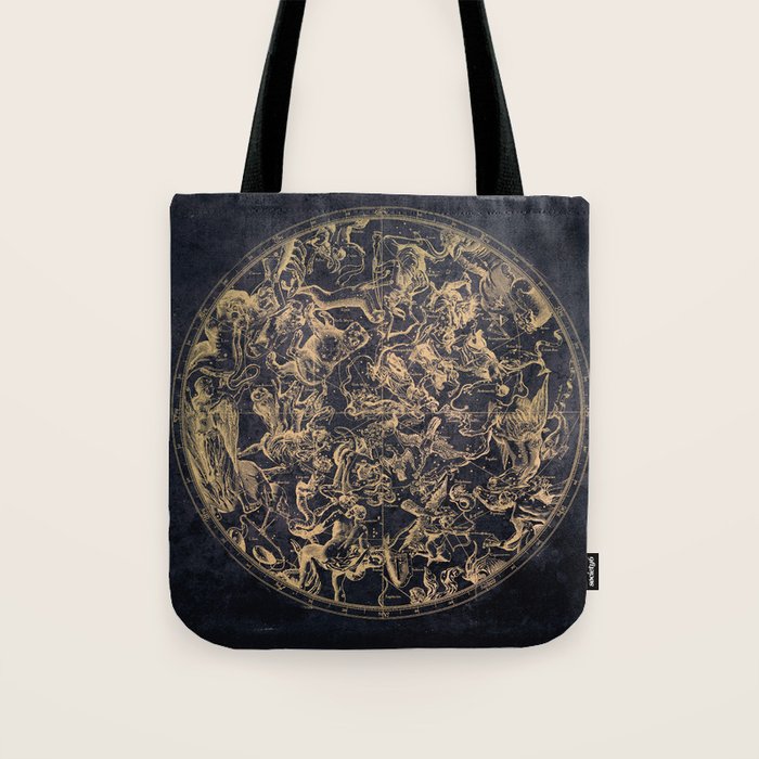 Vintage Constellations & Astrological Signs | Yellowed Ink & Cosmic Colour Tote Bag Gallery Image 1