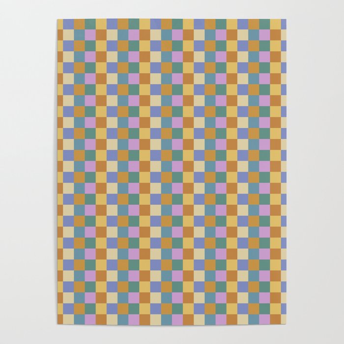 Checkered Multicolor Pattern XXXVI Colorful Summer Poster Gallery Image 1
