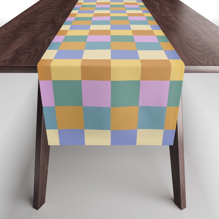Checkered Multicolor Pattern XXXVI Colorful Summer Table Runner Gallery Image 1