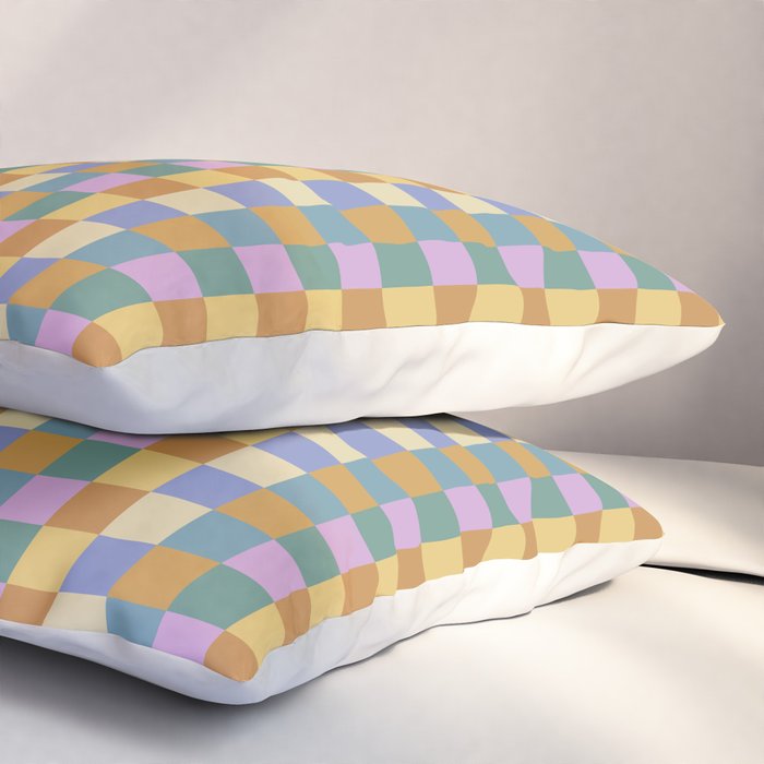 Checkered Multicolor Pattern XXXVI Colorful Summer Pillow Sham Gallery Image 3