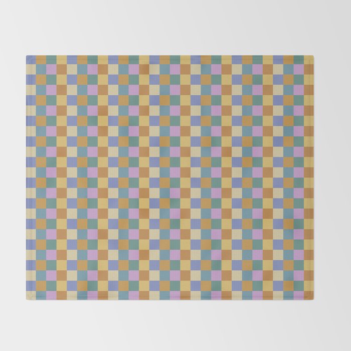 Checkered Multicolor Pattern XXXVI Colorful Summer Throw Blanket Gallery Image 2