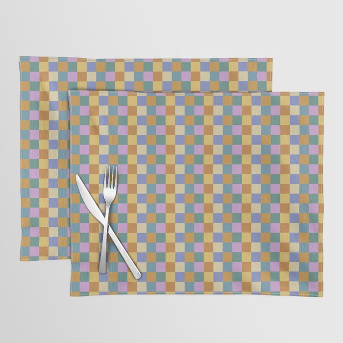 Checkered Multicolor Pattern XXXVI Colorful Summer Placemat Gallery Image 1