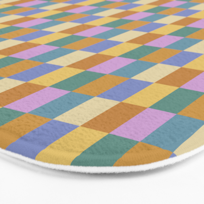 Checkered Multicolor Pattern XXXVI Colorful Summer Bath Mat Gallery Image 3